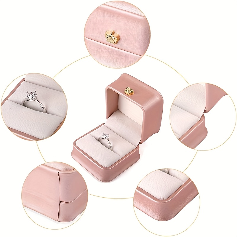 2pcs Premium PU Ring Box Set, Elegant Storage Solution
